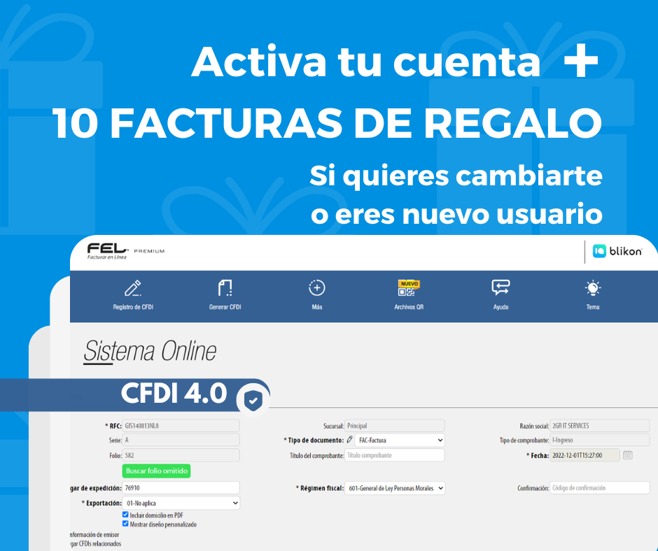 Sistema Online CFDI 4.0 FEL + 10 CFDI 4.0 de Regalo